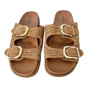 Style & Co Women's Reagann Tan Brown Woven Adjustable Buckle Flat Sandals Size 8